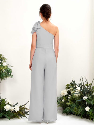 Carlyna Overall One-Shoulder Bodenlang Brautjungfernkleid Silber #farbe_silber