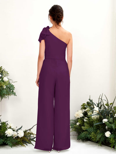 Carlyna Overall One-Shoulder Bodenlang Brautjungfernkleid Traube #farbe_traube