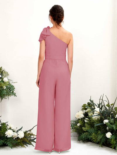 Carlyna Overall One-Shoulder Bodenlang Brautjungfernkleid Wüstenrose #farbe_w-stenrose
