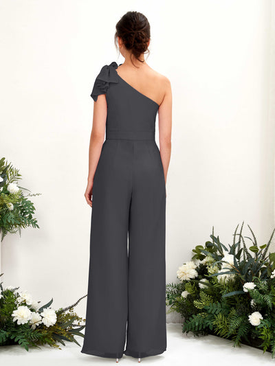 Carlyna Overall One-Shoulder Bodenlang Brautjungfernkleid Zinnfarben #farbe_zinnfarben