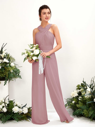 Carlyna Overall Wickelausschnitt Bodenlang Chiffon gerafft Brautjungfernkleider Klassisch Mauve #farbe_klassisch-mauve