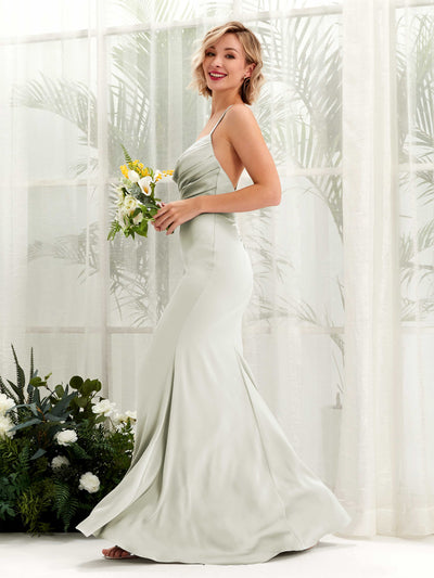 Carlyna Wasserfallausschnitt Bodenlang Satin Brautjungfernkleid Elfenbein #farbe_elfenbein