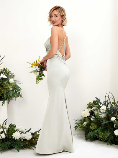 Carlyna Wasserfallausschnitt Bodenlang Satin Brautjungfernkleid Elfenbein #farbe_elfenbein