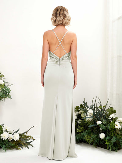 Carlyna Wasserfallausschnitt Bodenlang Satin Brautjungfernkleid Elfenbein #farbe_elfenbein